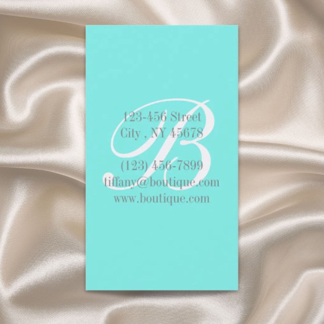 Die elegante, minimalistische Mode Schönheit türki Visitenkarte (Girly elegant minimalist fashion beauty turquoise business card)