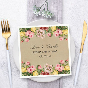 Die elegante Vintage-Blumenhochzeitskollektion Serviette