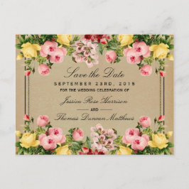 Die elegante Vintage Hochzeitskollektion Ankündigungspostkarte