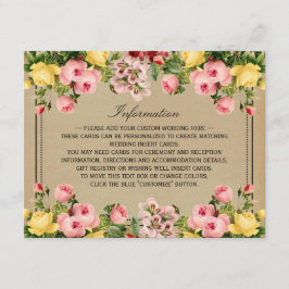 Die elegante Vintage Hochzeitskollektion Begleitkarte