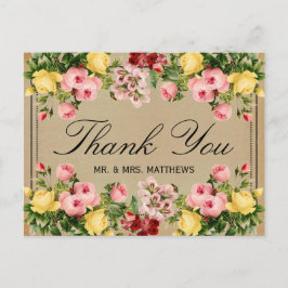 Die elegante Vintage Hochzeitskollektion Postkarte