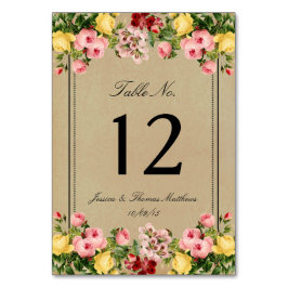 Die elegante Vintage Hochzeitskollektion Tischnummer