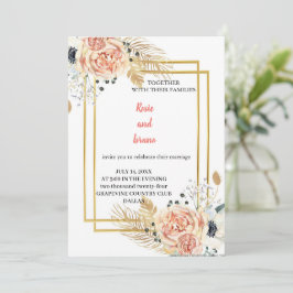 die eleganteste rosa Hochzeit Einladung
