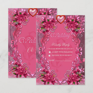 Die Eleganz der rosa Blume RSVP Karte