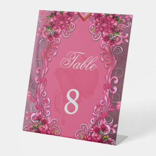 Die Eleganz der rosa Blume Sockelschild