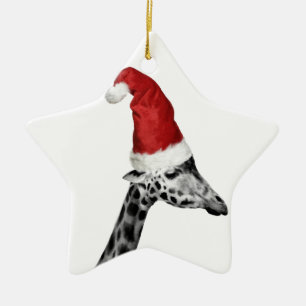 Die Eleganz der Weihnachtsgiraffe Keramik Ornament