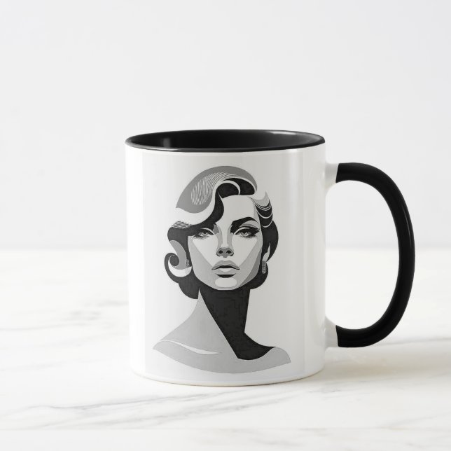 Die Eleganz eines zeitlosen Gesichts. Tasse (Rechts)