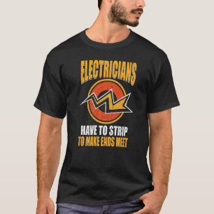 Die Elektriker schlucken, um das Ende mit dem Elek T-Shirt