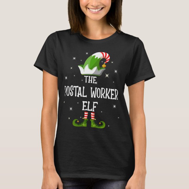 Die Elf-Familie der Postarbeiter passt zu Weihnach T-Shirt (Vorderseite)