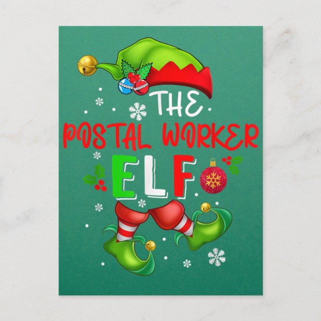 Die Elf-Weihnachtskostüme Lover der Postarbeiter Postkarte (Vorderseite)