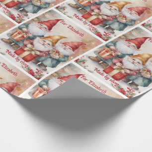 Die Elfen des Weihnachtsmannes personalisieren den Geschenkpapier