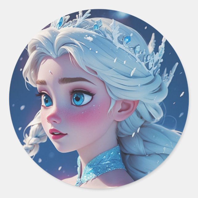 die Elsa-Königin Runder Aufkleber (Vorderseite)
