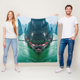 Die Embrace der Natur - Landschaftliche Flusslands Fleecedecke