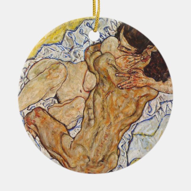 Die Embrace Egon Schiele Keramik Ornament (Vorne)