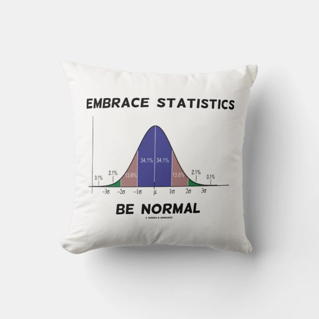 Die Embrace-Statistik ist normal (Glockenkurve) Kissen (Vorderseite)