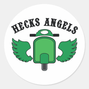 Die Engel des Hecks Runder Aufkleber