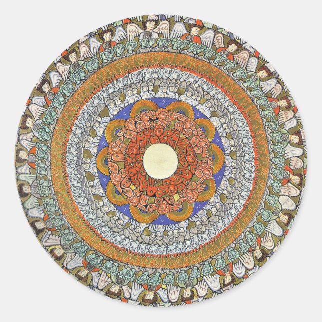 Die Engelchöre (Hildegard von Bingen) Runder Aufkleber (Vorderseite)