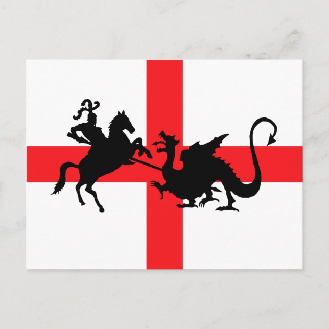Die englische Flagge George und der Drache Postkarte (Vorderseite)