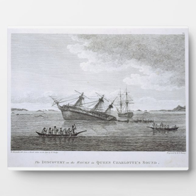 Die Entdeckung auf den Felsen in Queen Charlotte's Fotoplatte (Vorderseite)