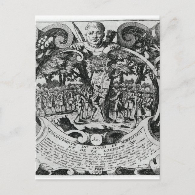 Die Entdeckung des Mississippi Postkarte (Vorderseite)