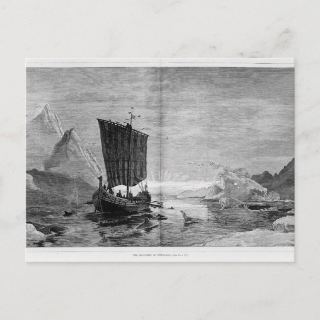 Die Entdeckung Grönlands Postkarte (Vorderseite)