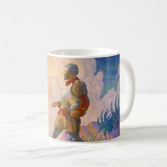 Die Entdeckung von Newell Convers Wyeth Kaffeetasse (VorderseiteRechts)