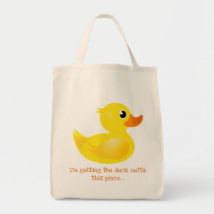"Die Ente an dieser Stelle herausbringen" Gummient Tragetasche