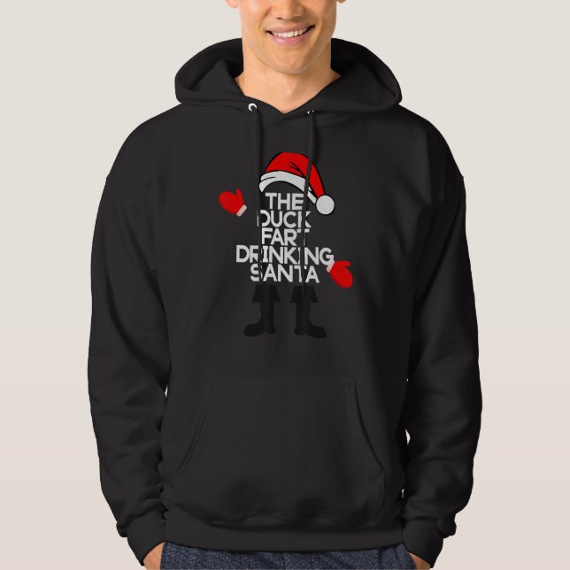 Die Ente Furz trinkt Weihnachten mit Whiskey Hoodie (Vorderseite)