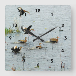 Die Enten Acryl-Wanduhr Quadratische Wanduhr