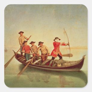 Die Enten-Jagd Quadratischer Aufkleber