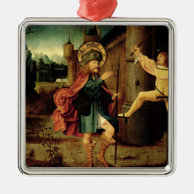 Die Entfernung des Heiligen Roch von Rom Ornament Aus Metall (Vorne)