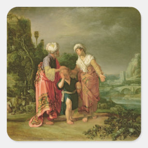 Die Entfernung von Hagar, 1612 Quadratischer Aufkleber