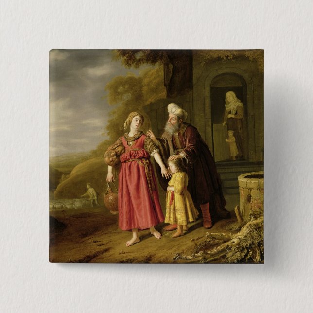 Die Entfernung von Hagar und von Ishmael, c.1644 Button (Vorderseite)