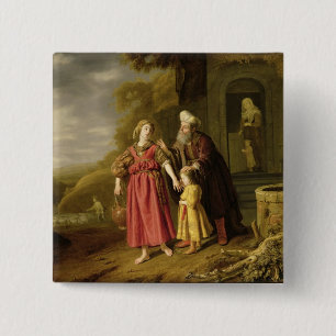 Die Entfernung von Hagar und von Ishmael, c.1644 Button