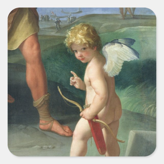 Die Entführung von Helen, 1631 Quadratischer Aufkleber (Vorderseite)