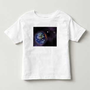 Die Erde an den äußeren Kanten Kleinkind T-shirt