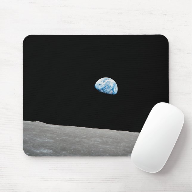 Die Erde erhebt sich über dem Mondlicht. Mousepad (Mit Mouse)