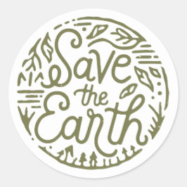 Die Erde gerettet Runder Aufkleber