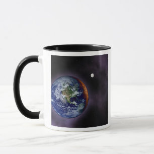 Die Erde gezeigt an den äußeren Rändern Tasse