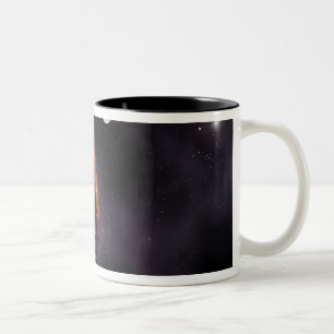 Die Erde gezeigt an den äußeren Rändern Zweifarbige Tasse
