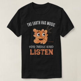 "Die Erde hat Musik" Lächelndes Blatt T-Shirt