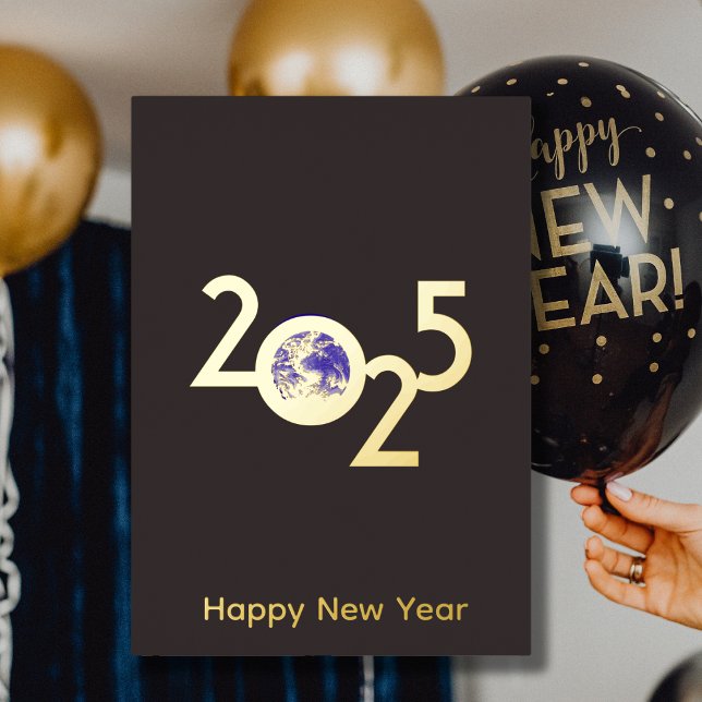 Die Erde im Jahr 2025 - minimalistisches Design Ne Folieneinladung (Von Creator hochgeladen)