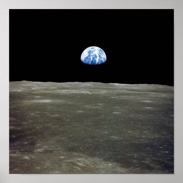 Die Erde im Weltraum vom Mond Poster (Vorne)