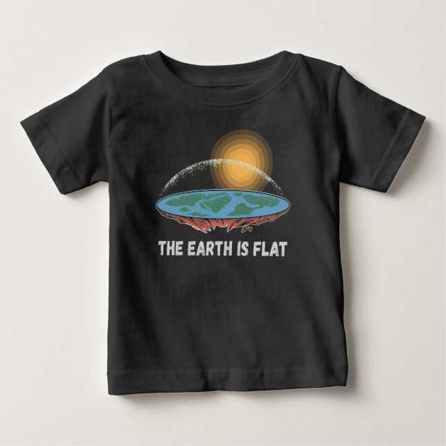 Die Erde ist eine flache humorvolle Theorie Baby T-shirt (Vorderseite)