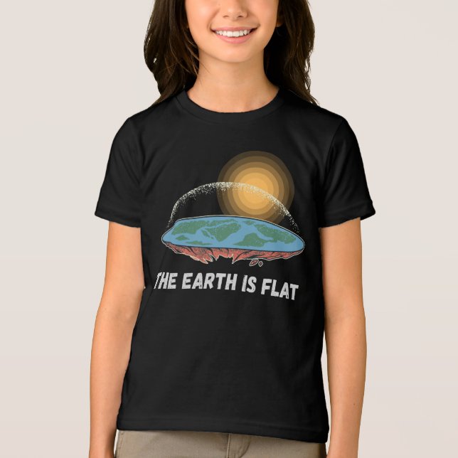 Die Erde ist eine flache humorvolle Theorie Tri-Blend Shirt (Vorderseite)