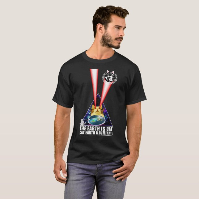 Die Erde ist Katze! Bist du ein Katzen-Erster? T-Shirt (Vorne ganz)