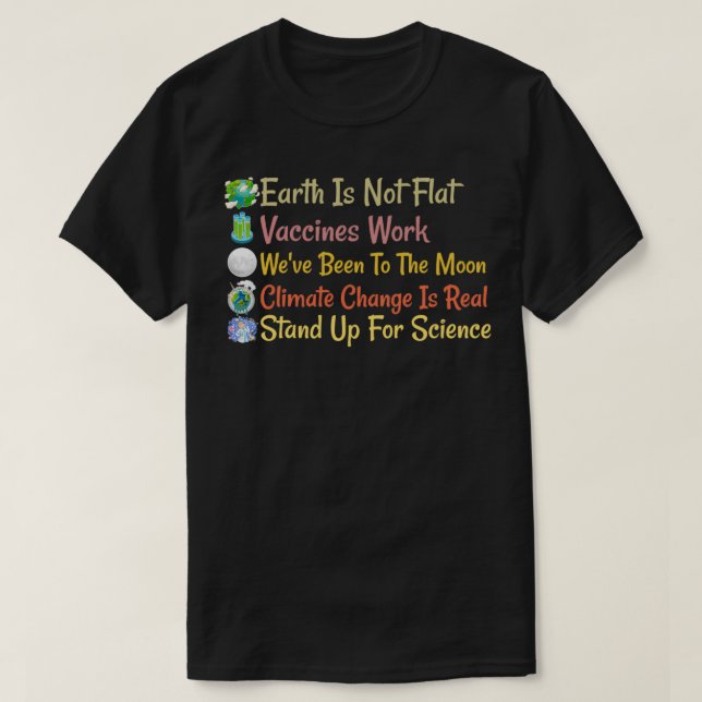 Die Erde ist keine flache Impfstoffarbeit Wex27ve  T-Shirt (Design vorne)