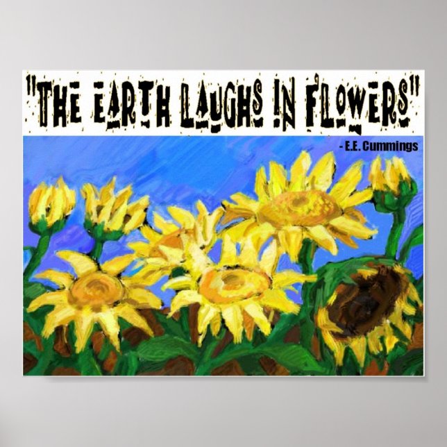 Die Erde lacht in Blume Poster (Vorne)