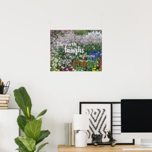 Die Erde lacht in Blumen Zitat Floral Poster