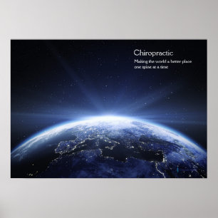 Die Erde mit den Lichtern Europas Chiropraktisches Poster